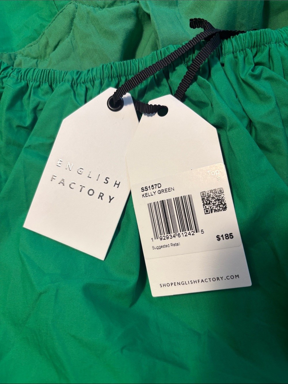 NWT English Factory Bright Green Scalloped Tiered Backless Midi Dress - Picture 2 of 4